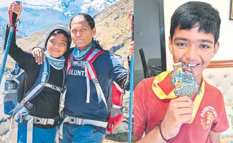 Mother and son climb Everest Base Camp