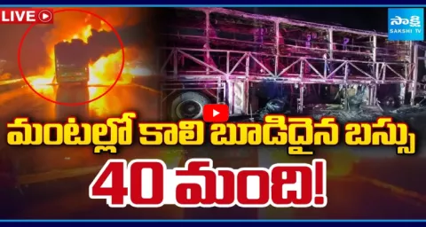 Travels Bus Fire Accident In Kurnool District 3