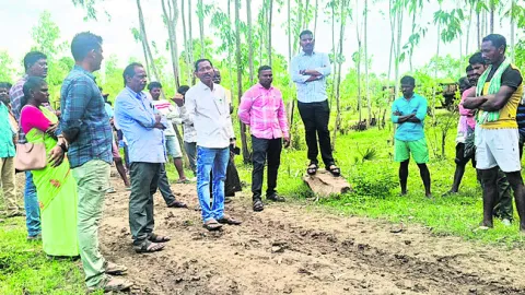 జెండాలు పాతిన పొలాలు రైతులకు అప్పగింత