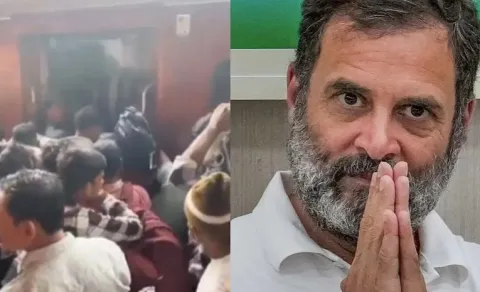 Rahul Gandhi slams NDAs double engine government over rush in trains