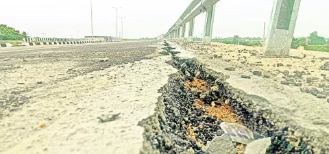 తిరుపతి–చైన్నె హైవే నిర్మాణంలో నాణ్యతా లోపం