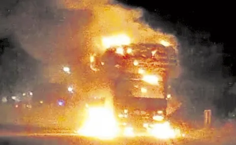 Lorry Hits Bike in Vizianagaram district