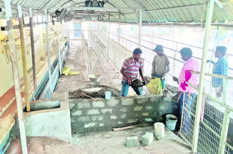 శ్రీవారి క్షేత్రంలో కొత్త క్యూలైన్ నిర్మాణ పనులు