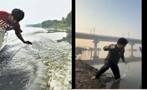 Delhi BJP MLA Falls In Yamuna River While Making Reels