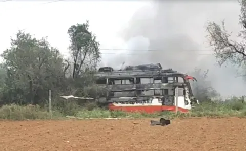 Rajasthan again bus goes up in flames near Delhi Jaipur highway
