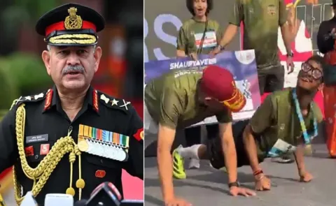 Army Chiefs Push-up Session With Specially-Abled Child Goes Viral