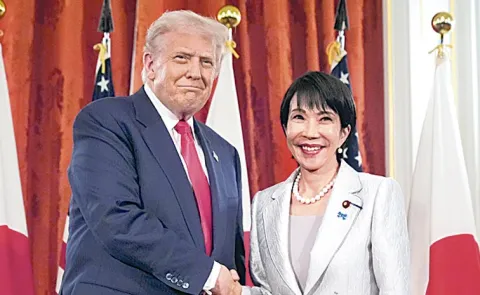 Donald Trump meets Japan new Prime Minister Sanae Takaichi in Tokyo