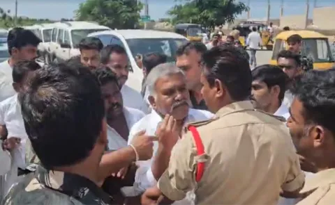 AP Police Stopped YSRCP Kethireddy Peddareddy
