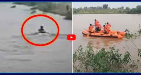 Lovers Washed Away In Floods At Jangaon  1