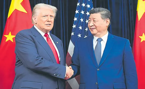 USA President Donald Trump, China President Xi Jinping meet face to face in South Korea
