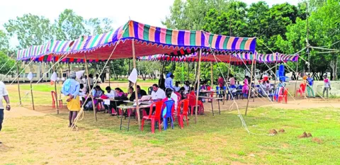 Gram Sabha were boycotted by farmers .. remaining officials