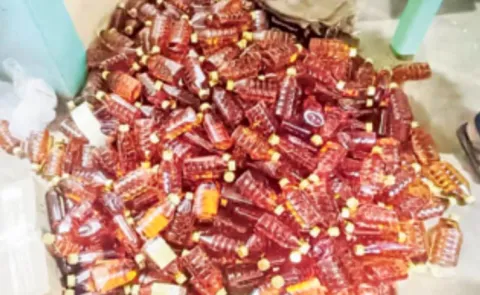 Large quantities of bottles and manufacturing machines seized at two places in Ibrahimpatnam