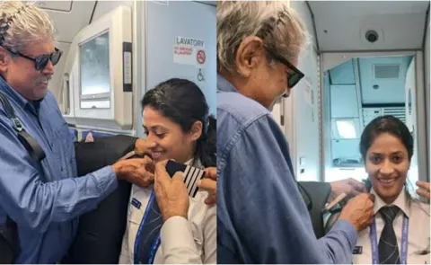 Kapil Dev pins stripes on IndiGo's new pilot