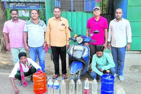 56 లీటర్ల  నాటుసారా పట్టివేత 