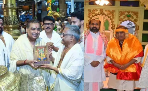 Mukesh Ambani visits Nathdwara Guruvayur donates crores for temples