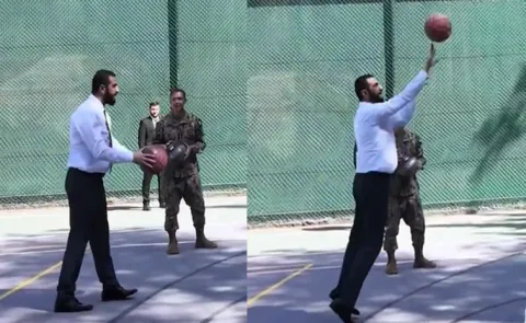 Syria President Ahmed al-Sharaa Plays basketball with US officials