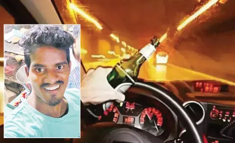 Karimnagar drunken drive incident