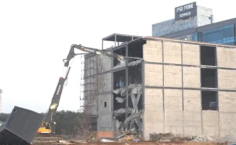 HYDRA Demolish Constructions In Gachibowli
