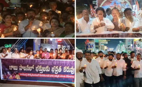 YSRCP candle rally in all district centers