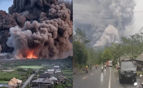 MASSIVE volcano eruption in Indonesia Video Viral