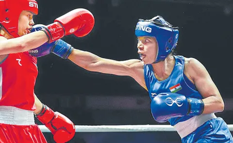 Nikhat Zareen in the World Cup Boxing Finals Tournament