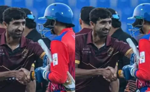  Harbhajan Singh shakes hands with Pakistan cricketer in Abu Dhabi T10 league2