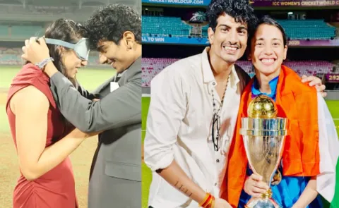 Its A YES: Palash Proposes To Smriti Mandhana At WC Final Venue Video1