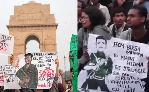 Delhi air pollution protest takes a turn Hidma posters display