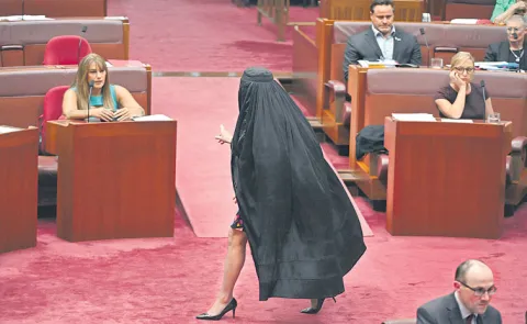 Australian Senator Pauline Hanson wears burqa to Parliament13