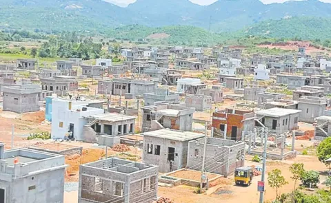 Incomplete housing construction in Jagananna Colonies