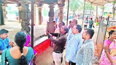 కూర్మనాథాలయంలో నీటి లీకులపై పరిశీలన 