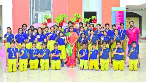 రోలర్‌ స్కేటింగ్‌లో  నలంద విద్యార్థుల సత్తా 