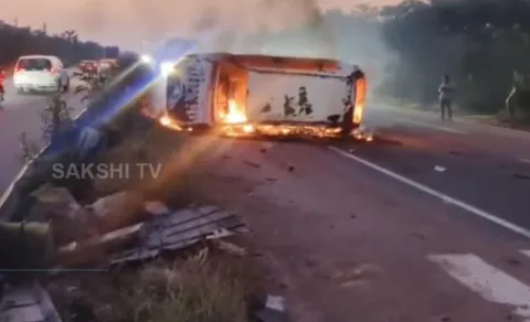Massive Road Accident at Gundrampalli Nalgonda District