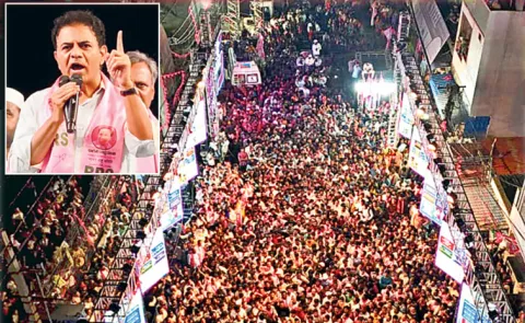 BRS Working President KTR at Erragadda Roadshow