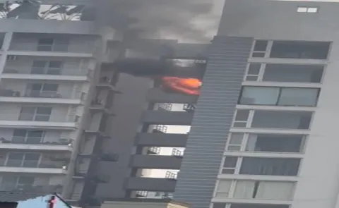 Fire accident on Visakhapatnam Beach Road