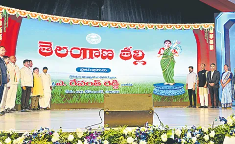 Statues of Telangana Thalli in Collectorates