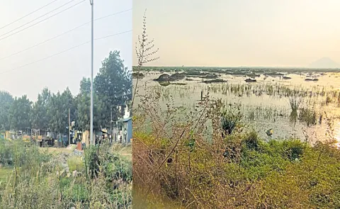 Construction of Seed Axis Road by occupying Dondapadu Lake