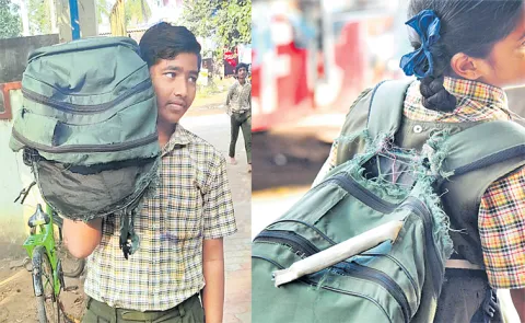 Chandrababu Naidu government has failed miserably in executing student kit distribution scheme, bags are torn in just two months