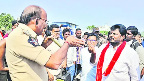 సీపీఐ రాష్ట కార్యదర్శి ఈశ్వరయ్యతో డీఎస్పీ వాగ్వాదం 