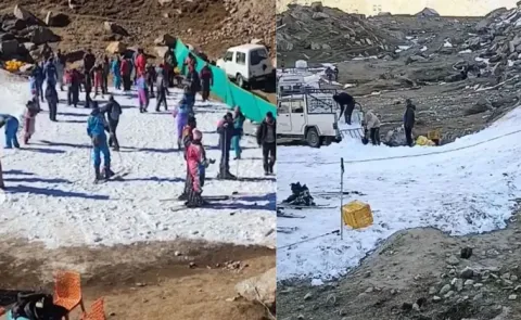 Manali snow scam video goes viral as tourists pose on a tiny patch