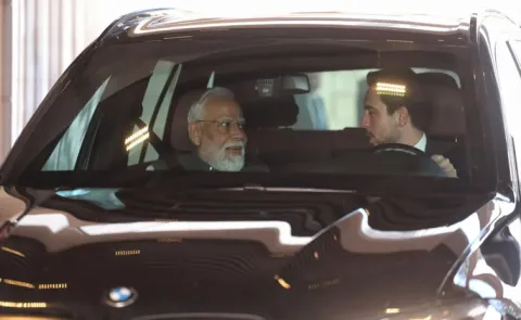 Jordan Crown Prince Drives PM Modi to Museum in his BMW