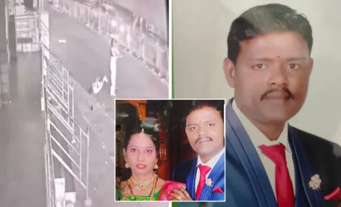 Man suffers heart attack while riding two-wheeler; none help despite his wife’s pleas