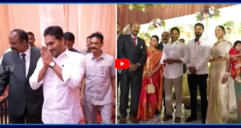 YS Jagan Attends YSRCP Kakumanu Rajasekhar Son Marriage 1