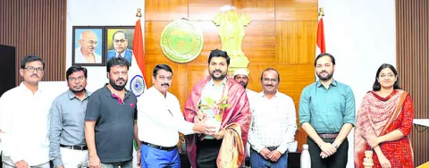 జిల్లా ఎన్నికల అధికారికి సన్మానం