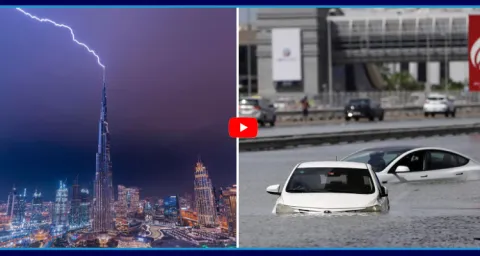 Heavy Rain And Thunderstorm In Dubai 2