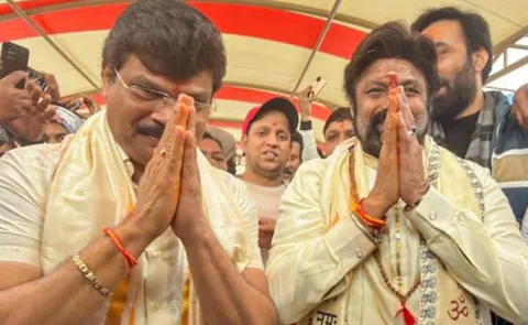 nandamuri Balakrishna visits Varanasi temple after akhanda 2 release