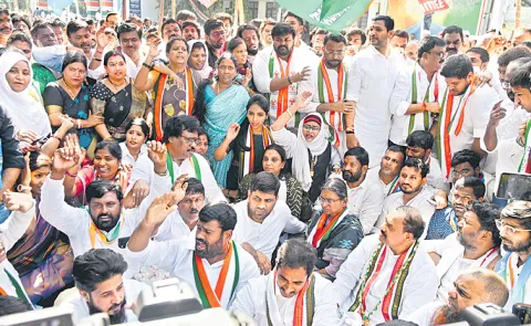 Congress party attempted to stage a protest at the BJP office