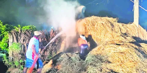 కొరగుంటపాలెంలో అగ్నిప్రమాదం 
