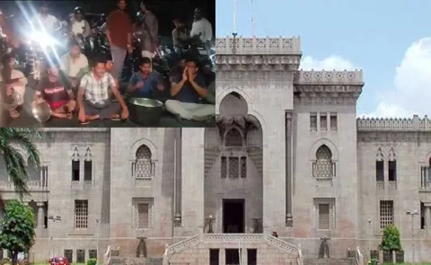 osmania university students protest for hostel food