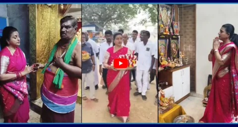 RK Roja Performs Special Pooja For YS Jagan Birthday 1